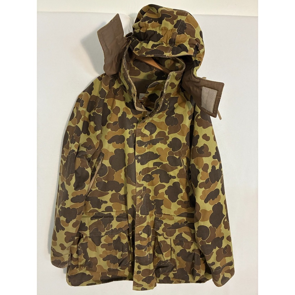 Vtg Columbia Duck Hunter Gore Tex Jacket Men's Size L Camo Hooded Gorpcore